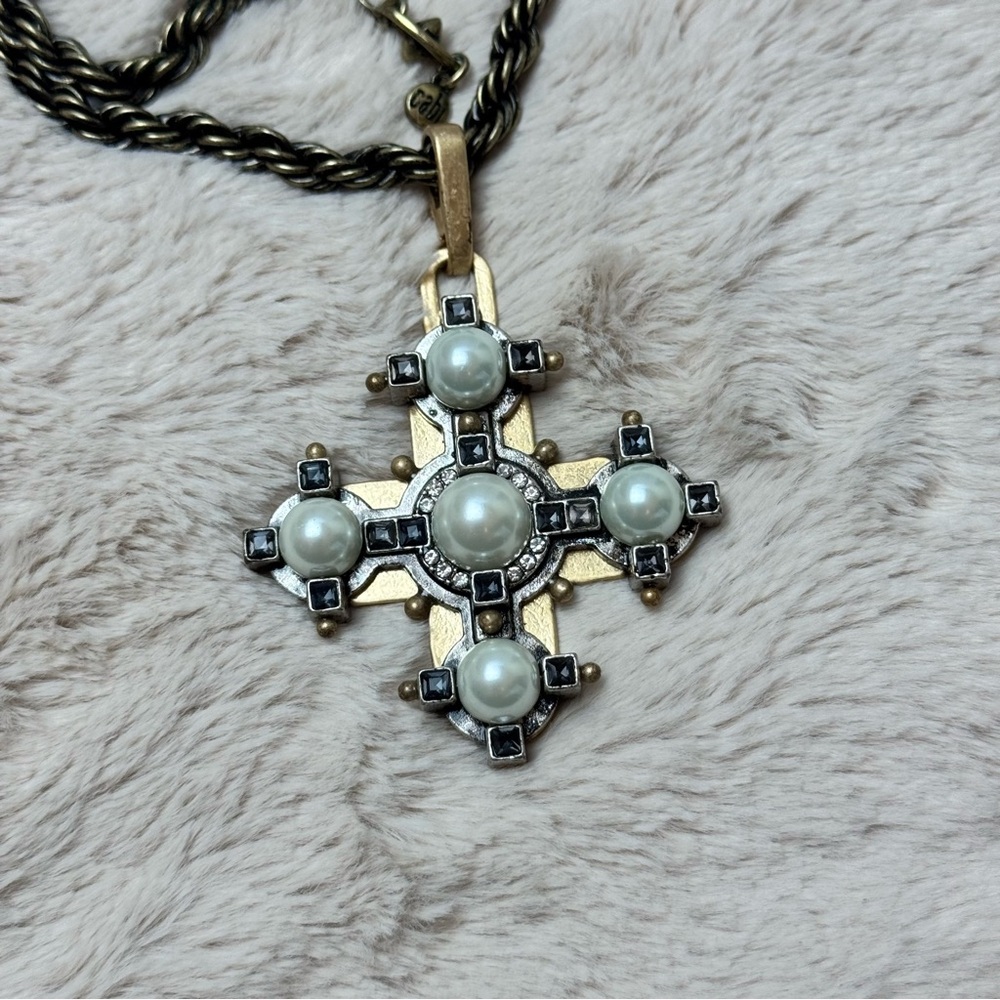Cabi Maltese Cross Pendant Statement Necklace